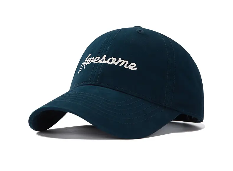 Men's Yellow Embroidered Baseball Cap with Wide Brim - Image 4