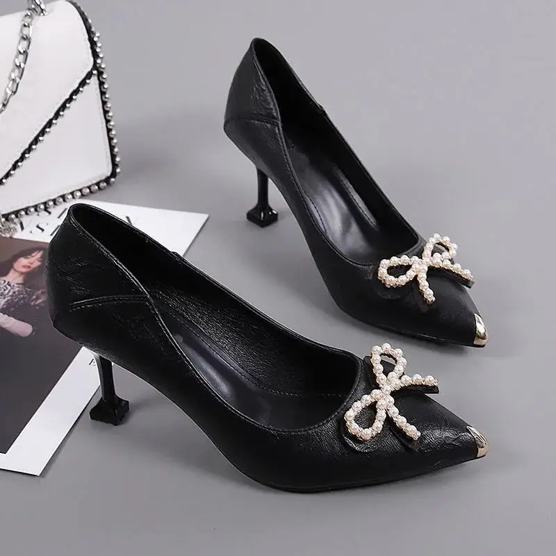 French-Style High Heels for Women, Stiletto Heels, 2026 New Spring and Autumn Shallow Mouth Versatile Commuting Formal Work Shoes for Women - Image 2