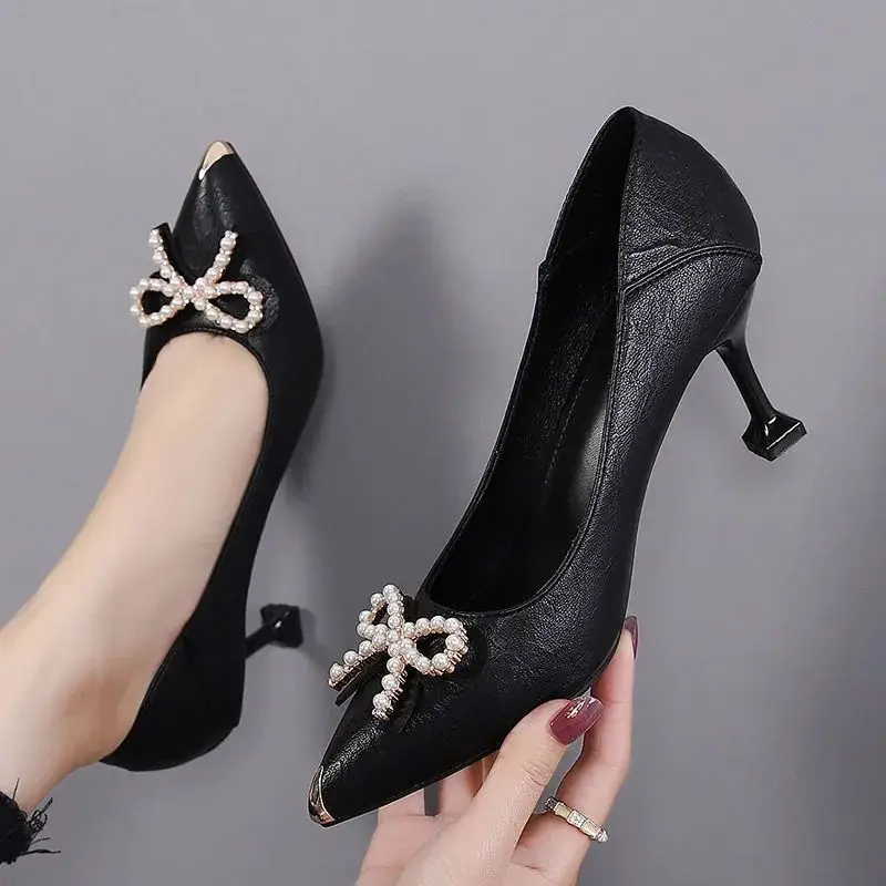 French-Style High Heels for Women, Stiletto Heels, 2026 New Spring and Autumn Shallow Mouth Versatile Commuting Formal Work Shoes for Women - Image 3