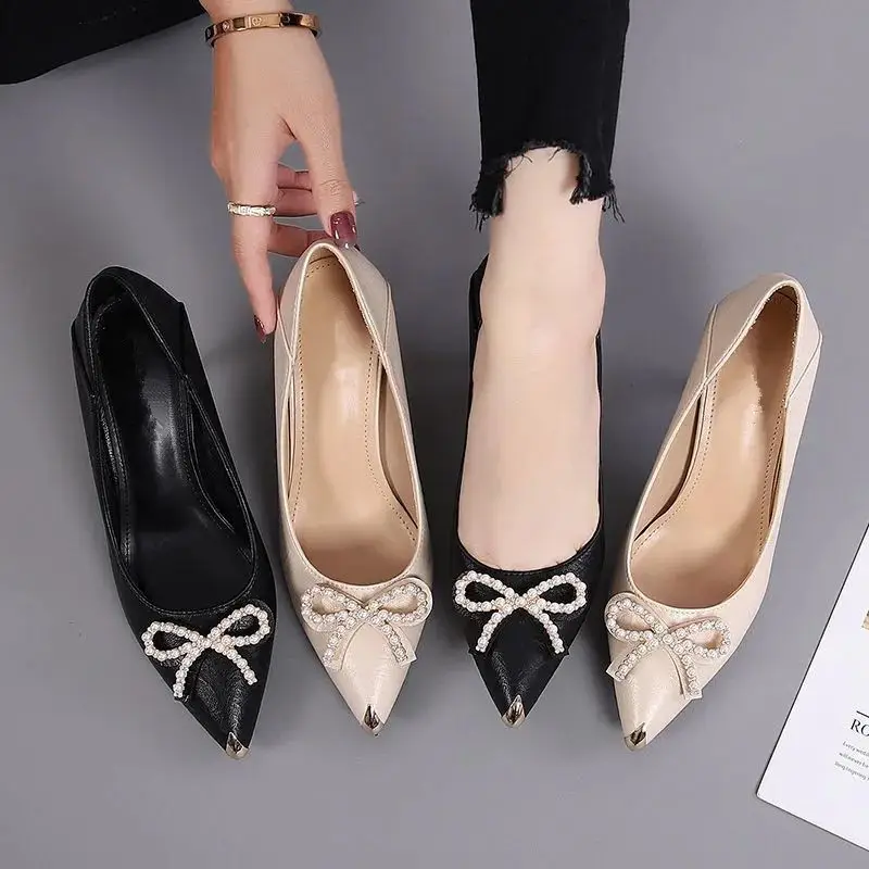 2026 Spring and Autumn New Style Professional Small High Heels Women's Pointed Toe Stiletto Sexy Work Shoes Women's Black Comfortable Single Shoes - Image 10