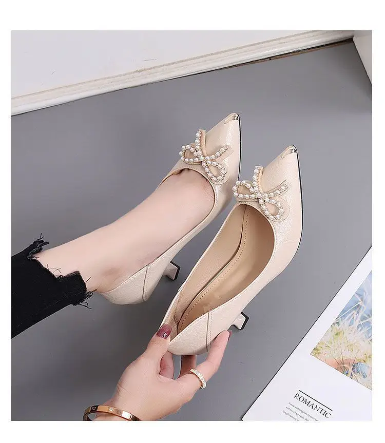 2026 Spring and Autumn New Style Professional Small High Heels Women's Pointed Toe Stiletto Sexy Work Shoes Women's Black Comfortable Single Shoes — feature 8
