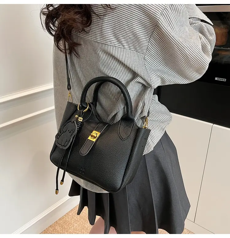 Women's Litchi Pattern Vegetable Basket Handbag Beige — feature 36