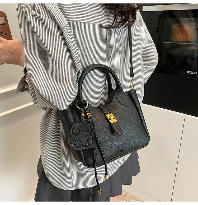 Women's Litchi Pattern Vegetable Basket Handbag Beige — feature 37