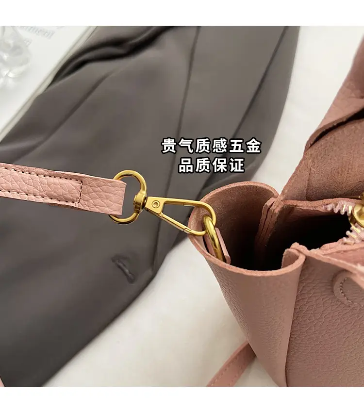 Women's Litchi Pattern Vegetable Basket Handbag Beige — feature 6
