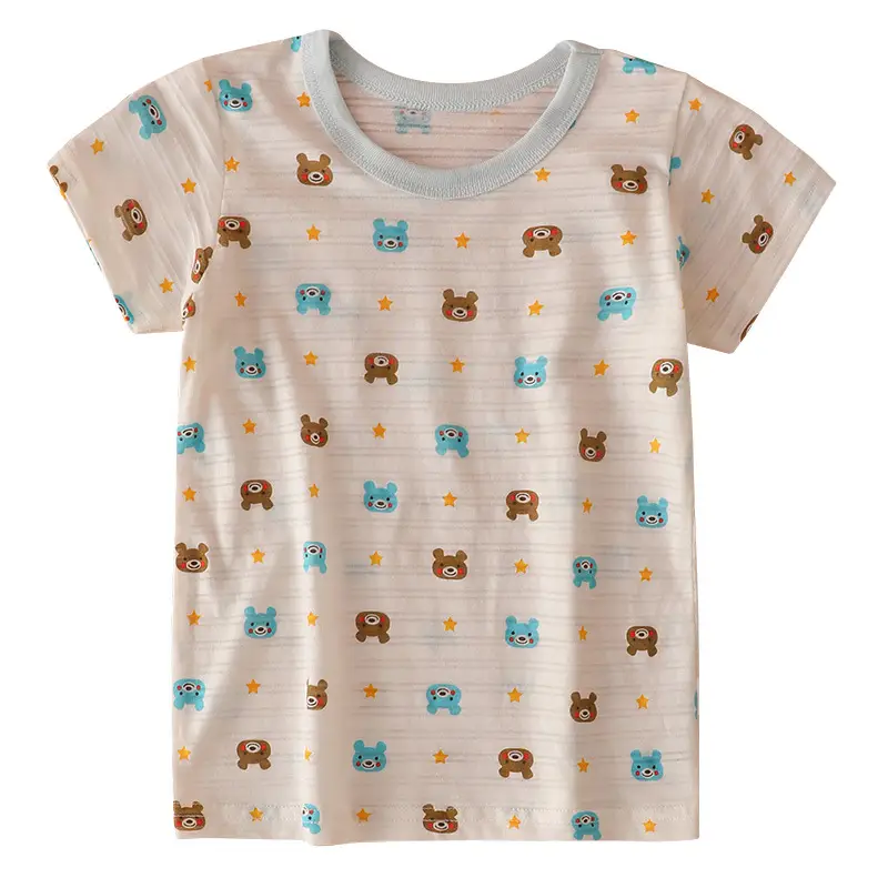 Baby T-Shirt Set Maribel Blue Cotton Summer Pajamas - Image 20