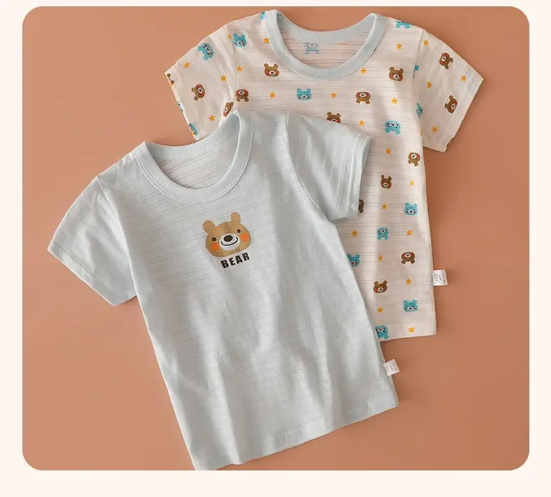 Baby T-Shirt Set Maribel Blue Cotton Summer Pajamas — feature 12