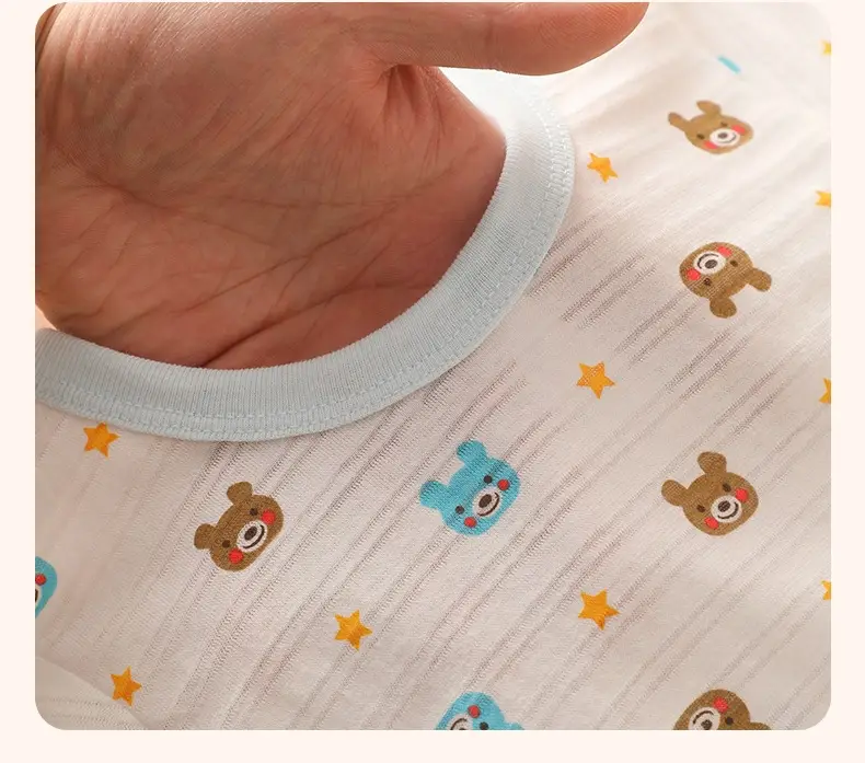 Baby T-Shirt Set Maribel Blue Cotton Summer Pajamas — feature 13