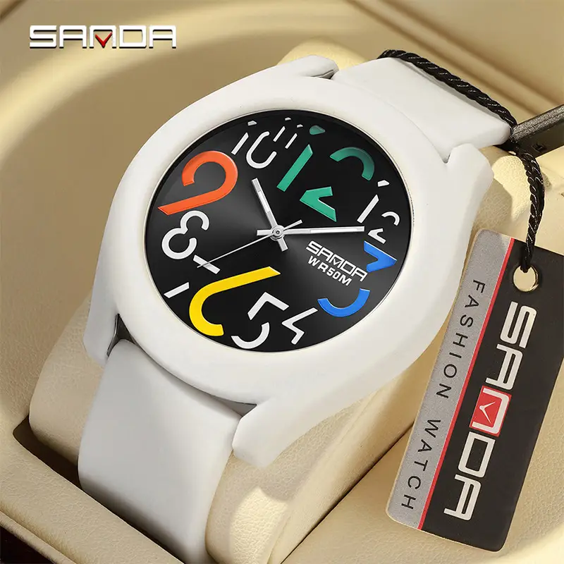 Sanda Student Watch Beige Removable Waterproof Quartz - Image 10