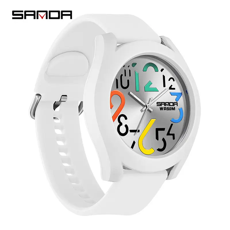 Sanda Student Watch Beige Removable Waterproof Quartz - Image 2