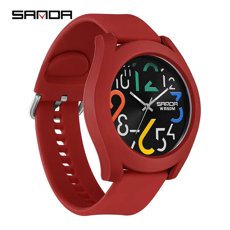 Sanda Student Watch Beige Removable Waterproof Quartz - Image 3