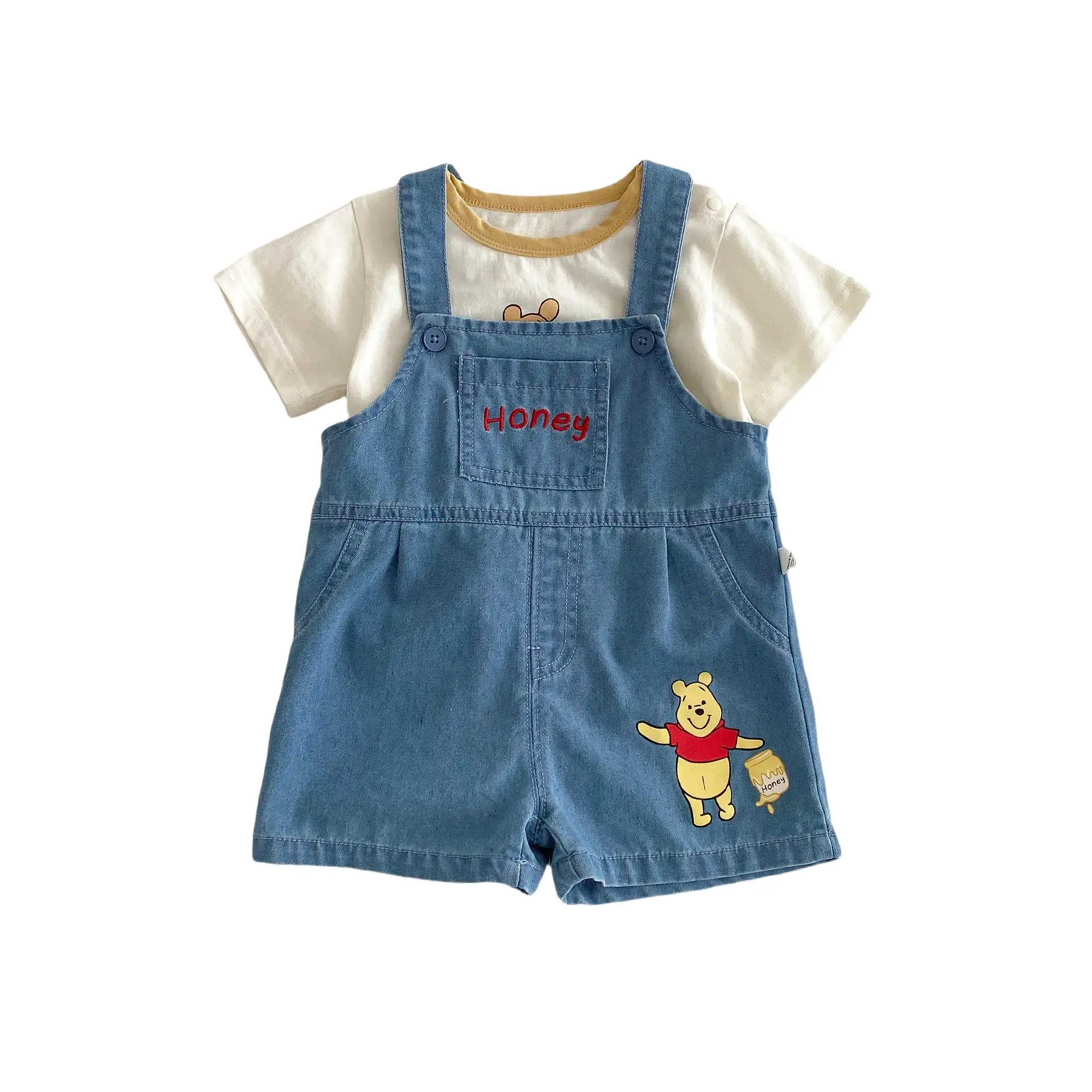 Baby Cartoon Overalls Set Blue Cotton 0-5 Years - Image 8