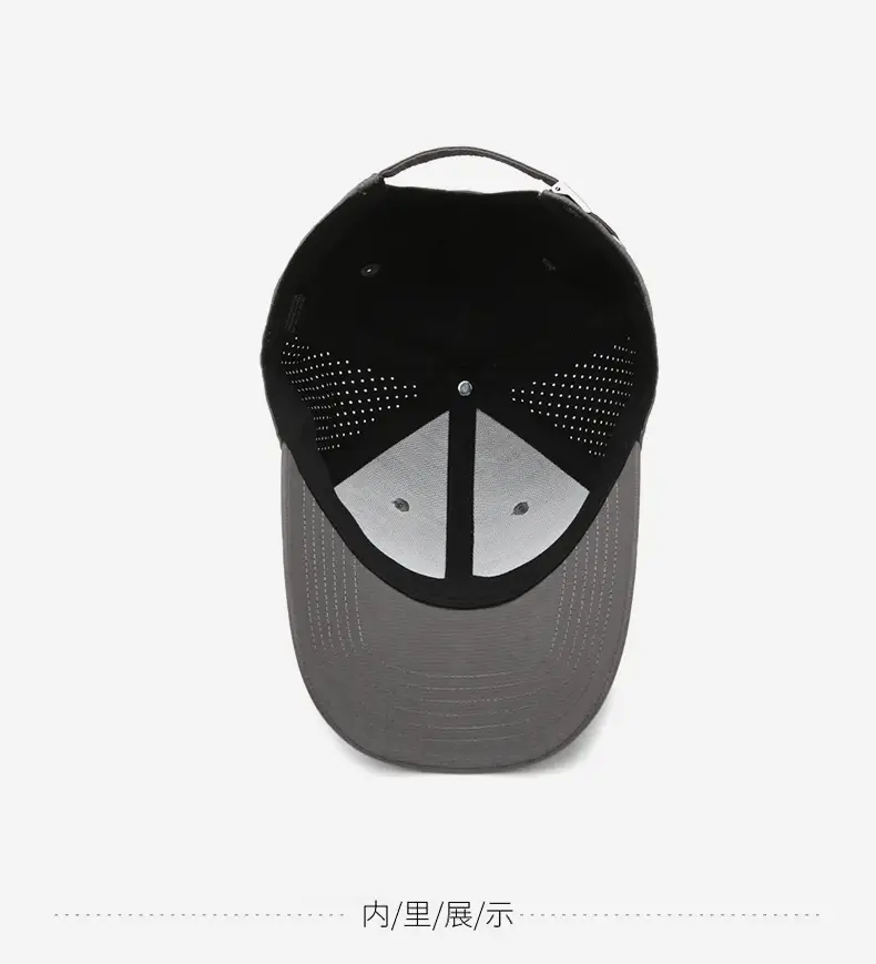 Men Grey Mesh Baseball Cap with Side Print — feature 13