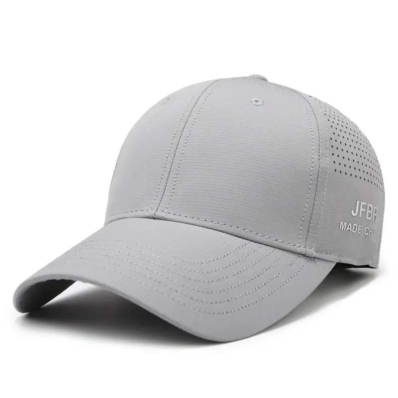 Men Grey Mesh Baseball Cap with Side Print - Image 4