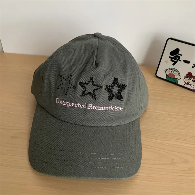 Black Star Embroidered Baseball Cap with "Unexpected Romainis" Design - Image 2