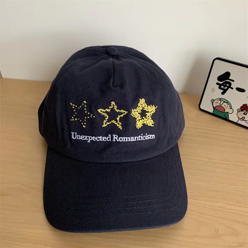 Black Star Embroidered Baseball Cap with "Unexpected Romainis" Design - Image 3
