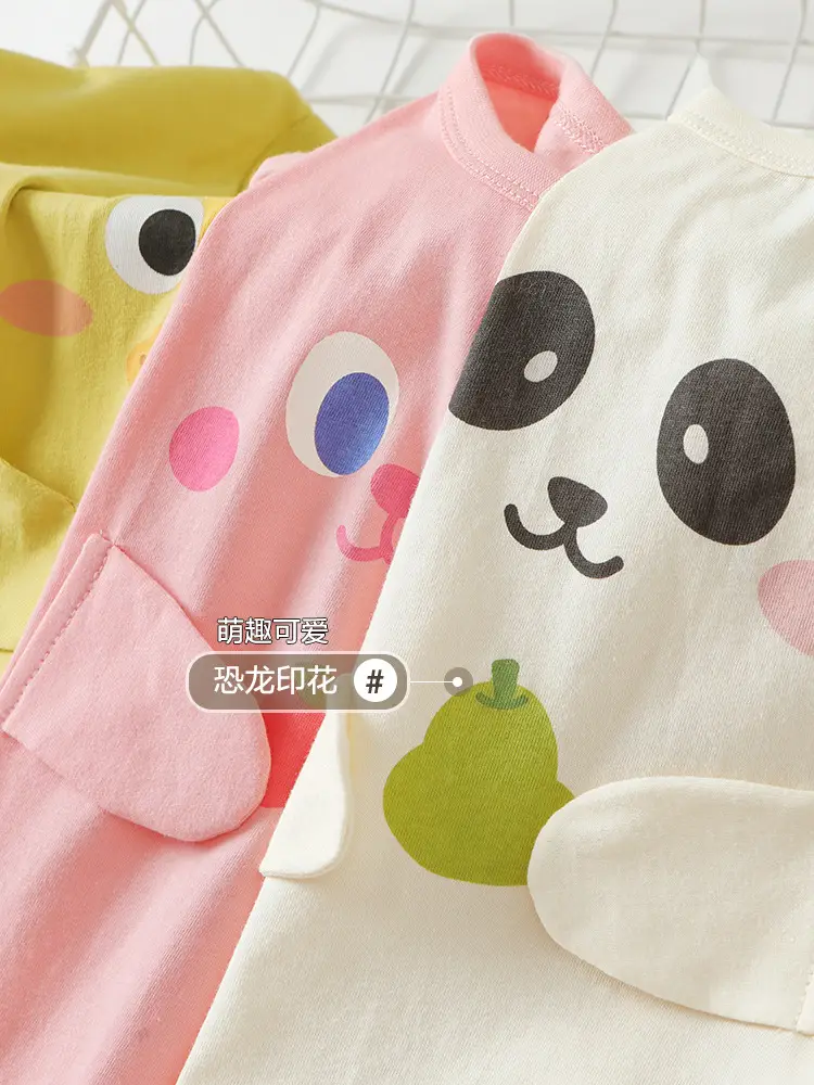 Kaka Panda Boys T-shirt Cream Short Sleeve Baby Girls Summer - Image 6