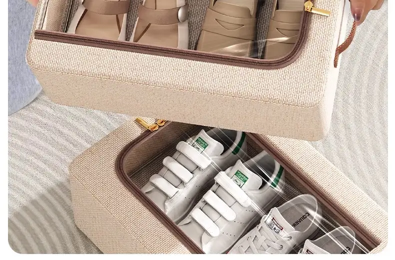 Tianshan Cotton and Linen Shoe Box Storage Box Household Shoe Storage Artifact Shoe Rack Dormitory Fit Box Shoe Holder Moisture-proof and Dust-proof — feature 9