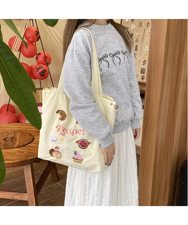 2025 Artistic Canvas Bag Large Capacity Drawstring Shoulder Bag — feature 11