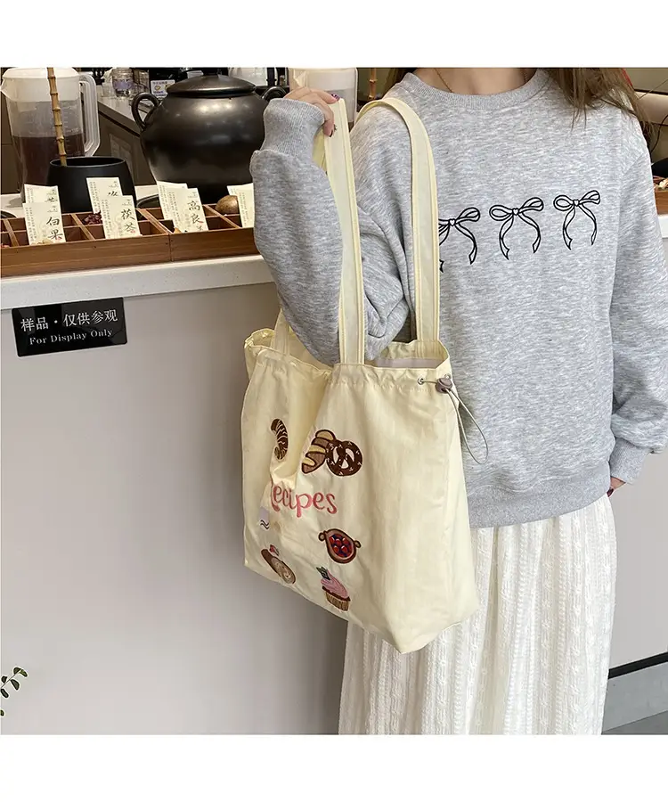 2025 Artistic Canvas Bag Large Capacity Drawstring Shoulder Bag — feature 13