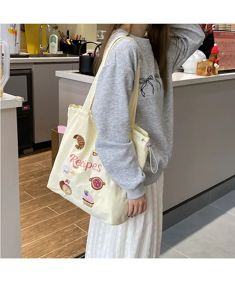 2025 Artistic Canvas Bag Large Capacity Drawstring Shoulder Bag — feature 17
