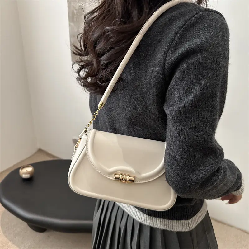 Beige French Textured Shoulder Bag 2025 New Arrival - Image 7