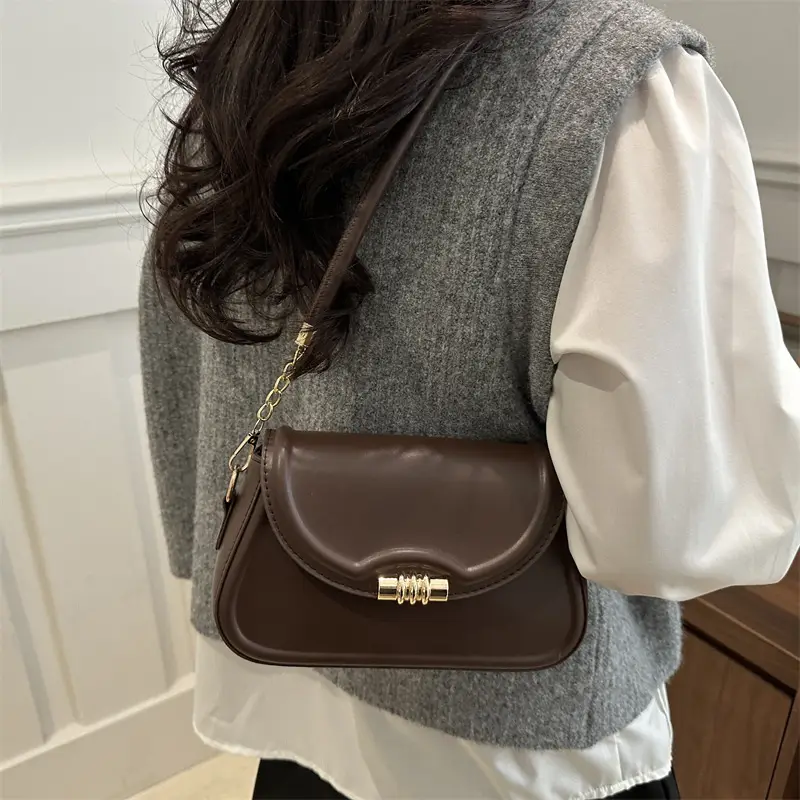 Beige French Textured Shoulder Bag 2025 New Arrival - Image 8