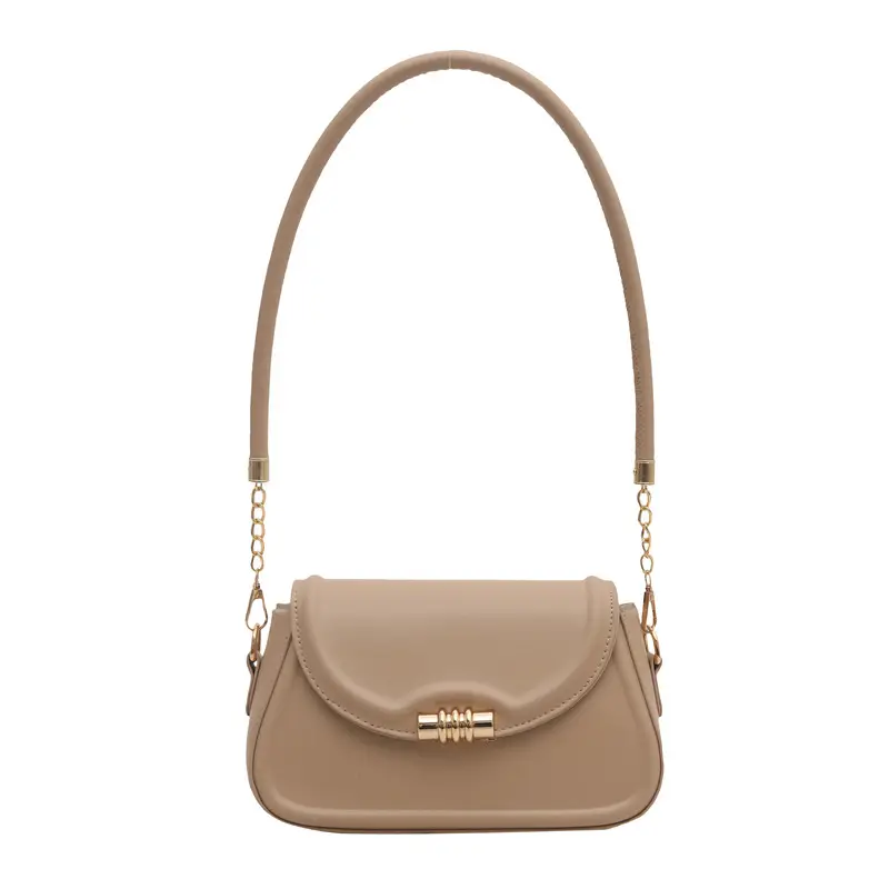 Beige French Textured Shoulder Bag 2025 New Arrival - Image 2