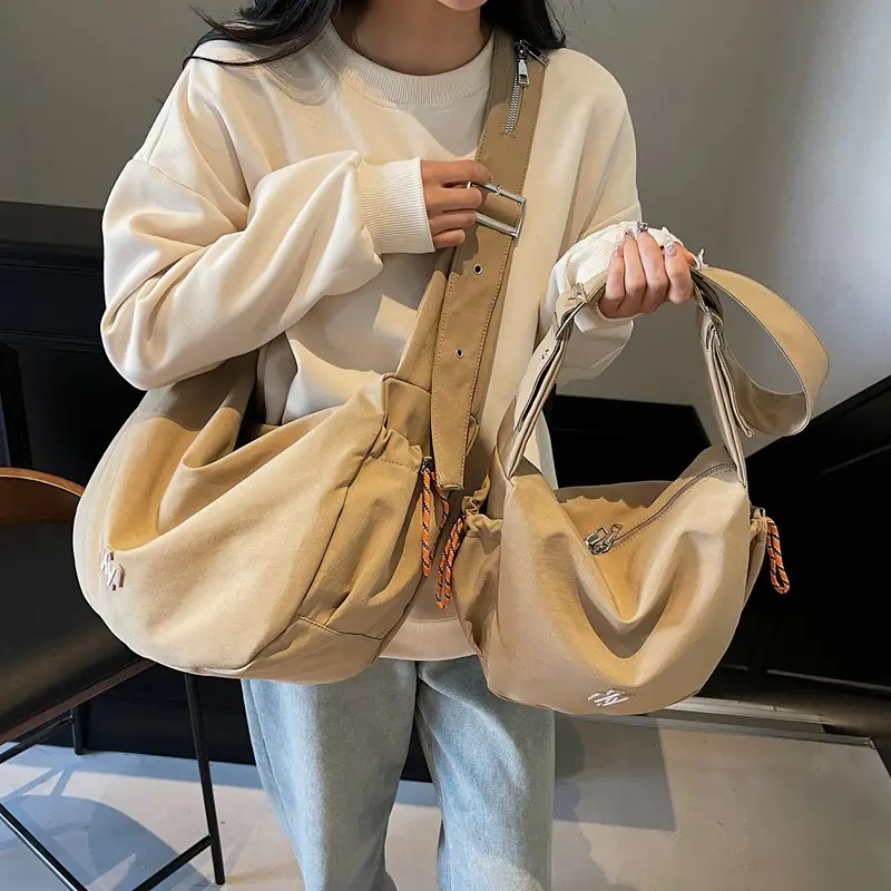 Orange Korean Style Large Capacity Shoulder Bag for Women