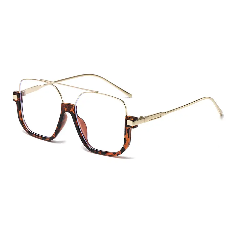 Men Half Frame Sunglasses Black Gold Slimming Large Frame
