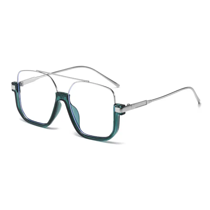Men Half Frame Sunglasses Black Gold Slimming Large Frame