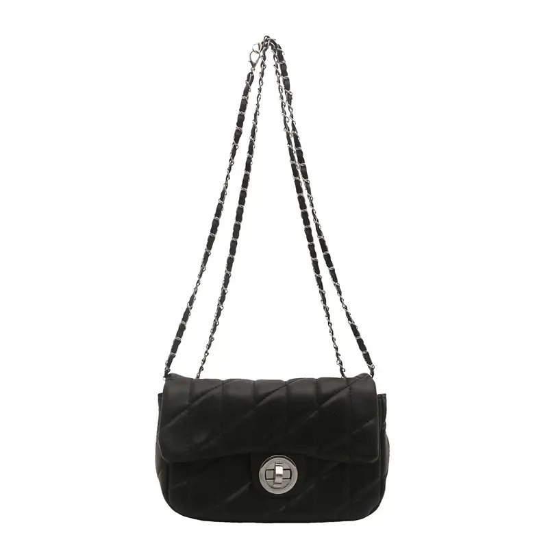 Women's Rhombus Embroidered Shoulder Bag Cream White - Image 10