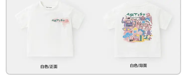 Right European Boys T-Shirt Pure Cotton Summer Green — feature 15
