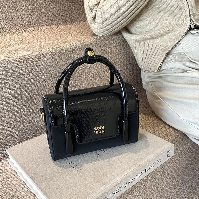 2025 Women's Black Leather Shoulder Crossbody Bag - Image 5
