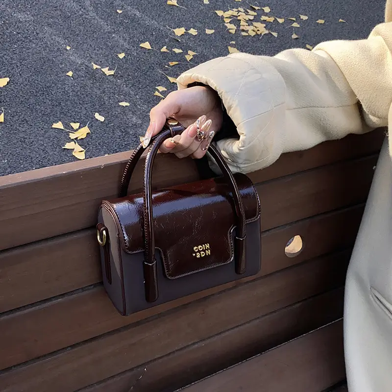2025 Women's Black Leather Shoulder Crossbody Bag - Image 7