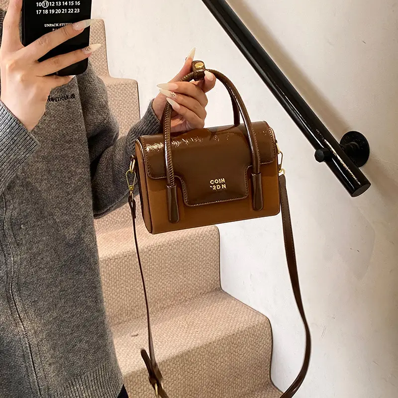 2025 Women's Black Leather Shoulder Crossbody Bag - Image 8