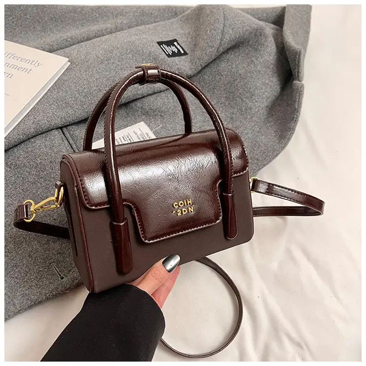 2025 Women's Black Leather Shoulder Crossbody Bag - Image 4