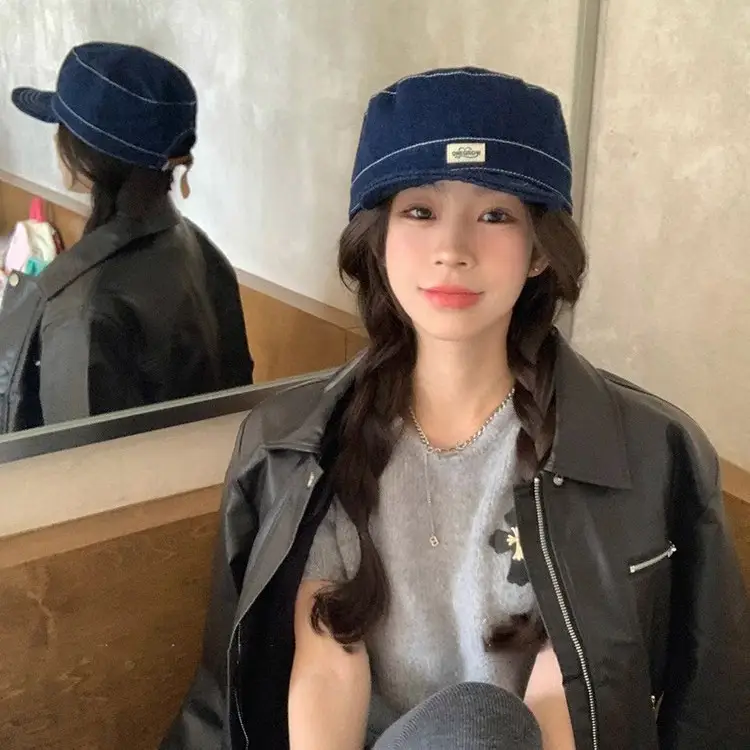 Japanese Style Women Blue Baseball Cap Flat Cap Clothing Accessories - Image 3