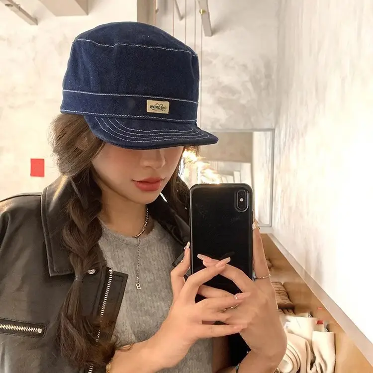 Japanese Style Women Blue Baseball Cap Flat Cap Clothing Accessories - Image 4