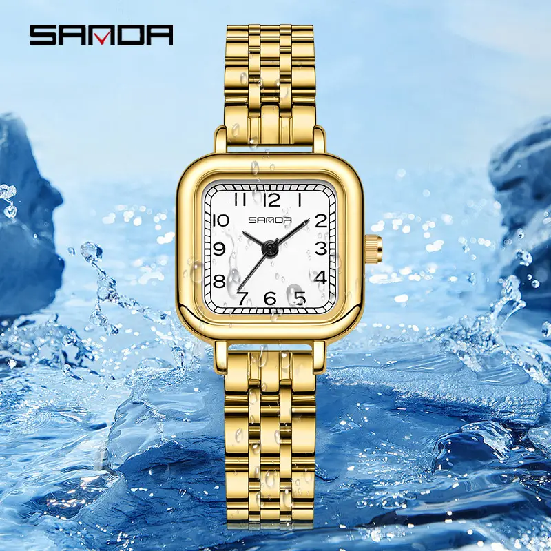 Sanda Classic Square Watch for Women Brown Leather Band - Image 20