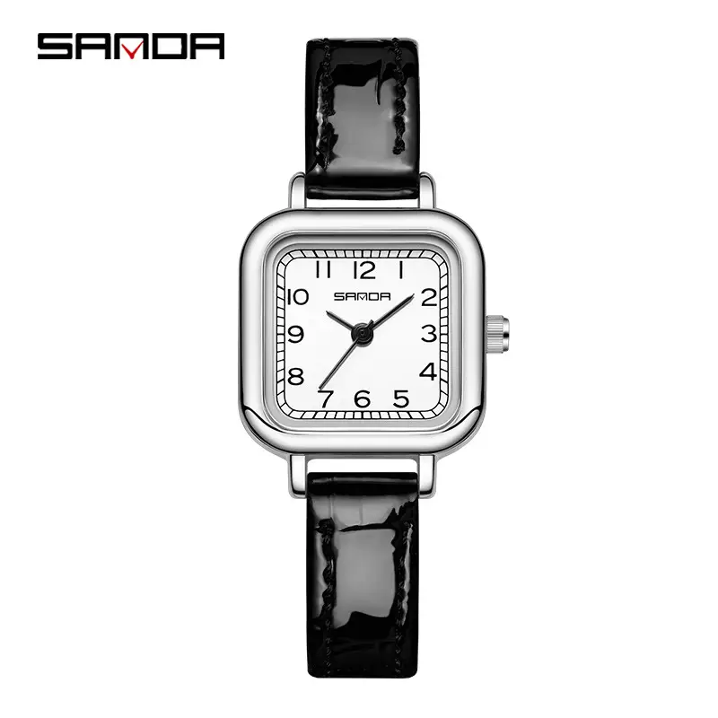 Sanda Classic Square Watch for Women Brown Leather Band - Image 7