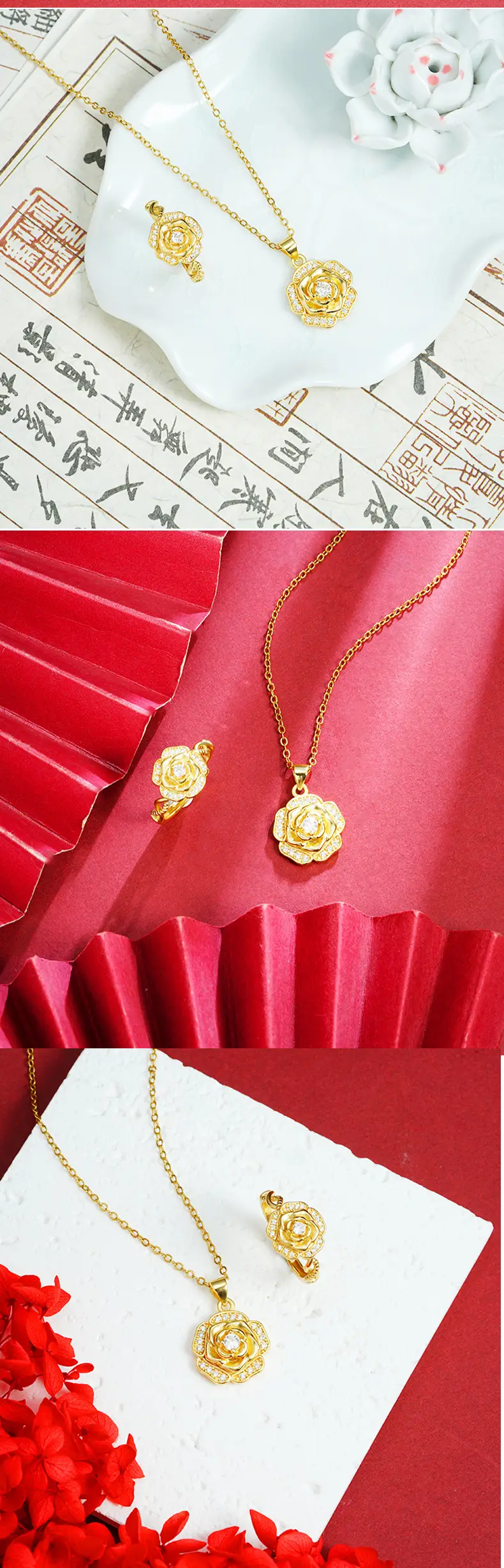 Vietnam Gold Rose Necklace for Women — feature 5