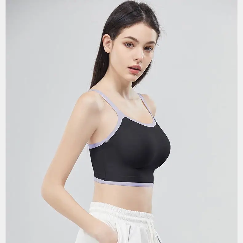 Light Blue Crossbody Strap Sports Top for Women - Image 9