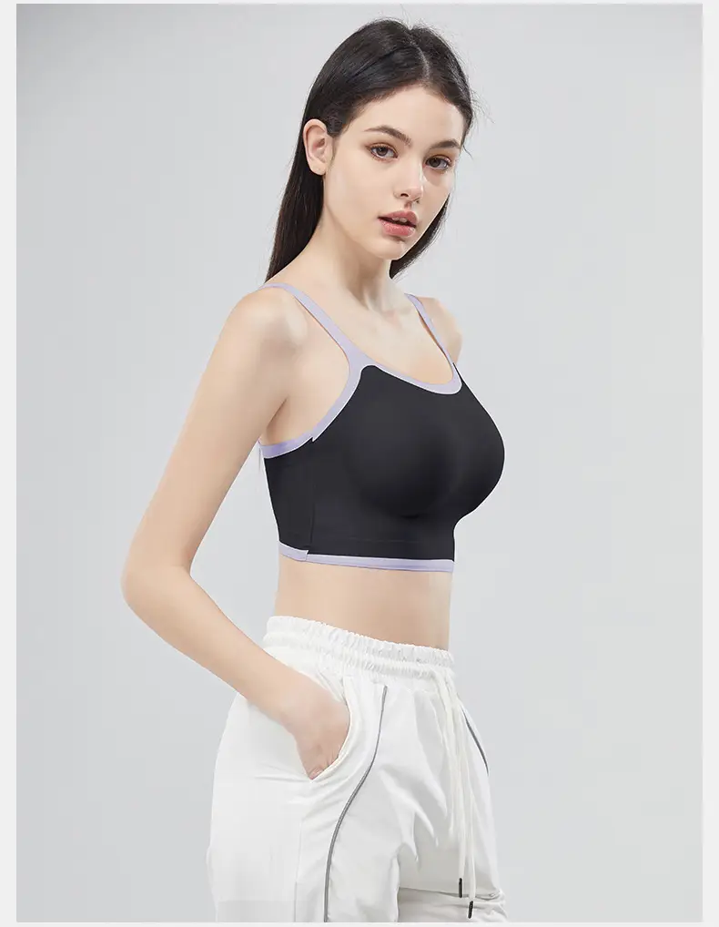 Light Blue Crossbody Strap Sports Top for Women — feature 12