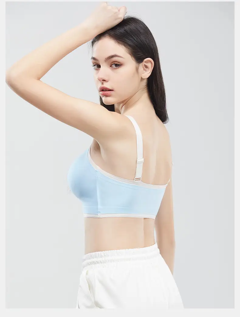 Light Blue Crossbody Strap Sports Top for Women — feature 14