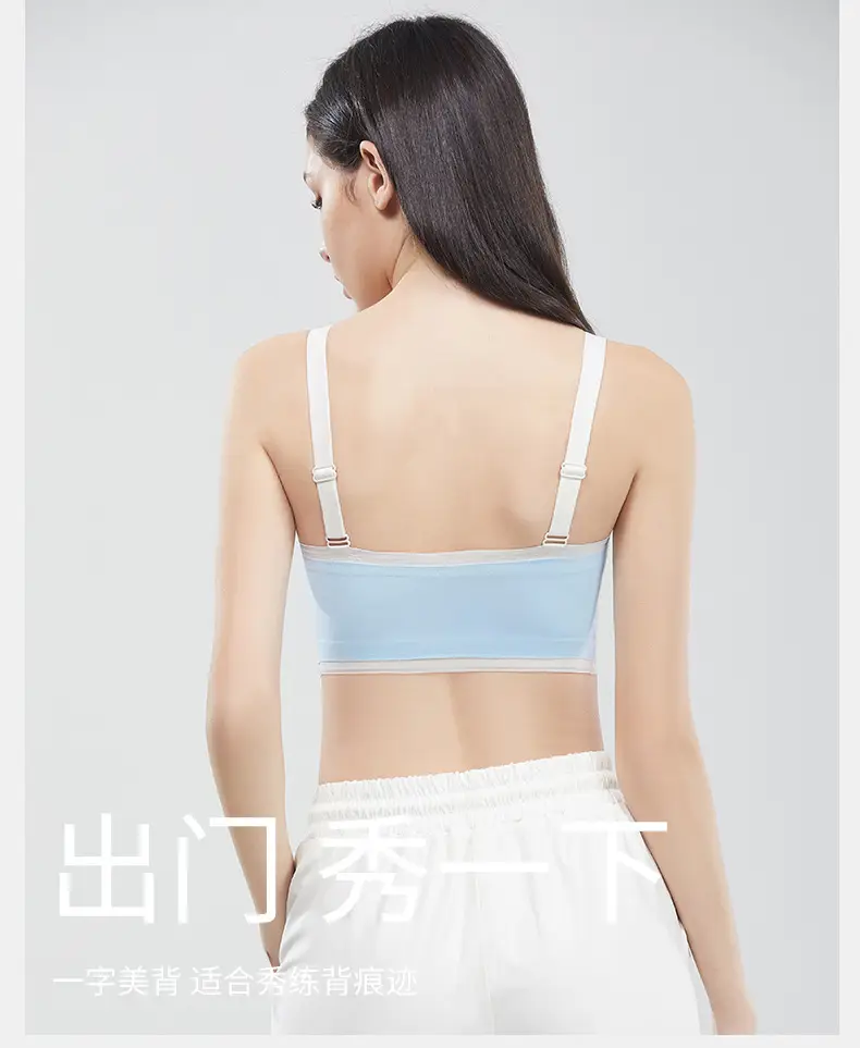 Light Blue Crossbody Strap Sports Top for Women — feature 3