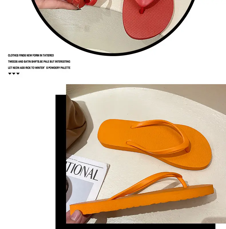 Women's Flip-Flops Exterior Wear Simple Black Flip-Flops Non-Slip Bathing Beach Seaside Splint Instagram Style Summer Sandals — feature 7