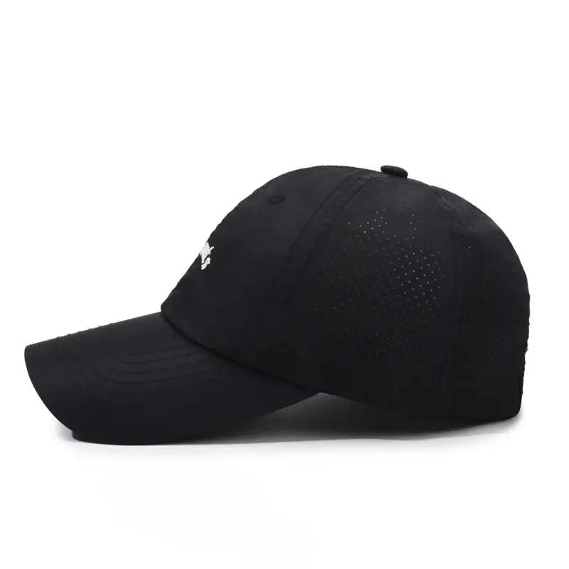 Black Unisex Baseball Cap with Letter Embroidery - Image 9