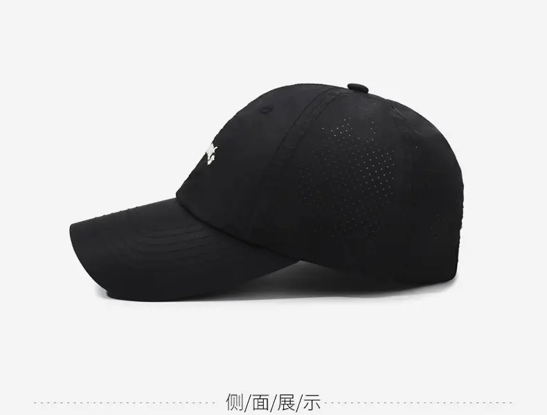 Black Unisex Baseball Cap with Letter Embroidery — feature 10