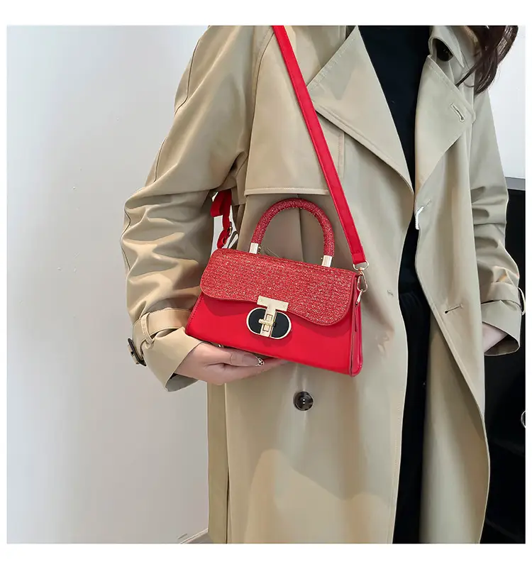 Red Sparkly Women's Shoulder Messenger Bag — feature 15