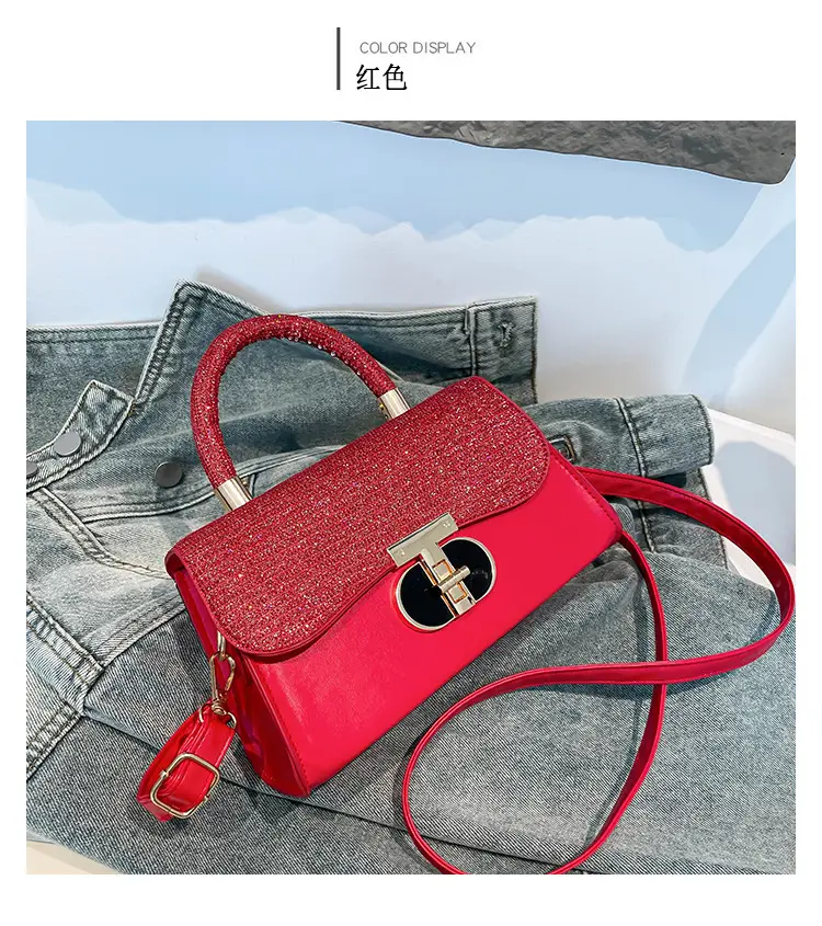 Red Sparkly Women's Shoulder Messenger Bag — feature 27